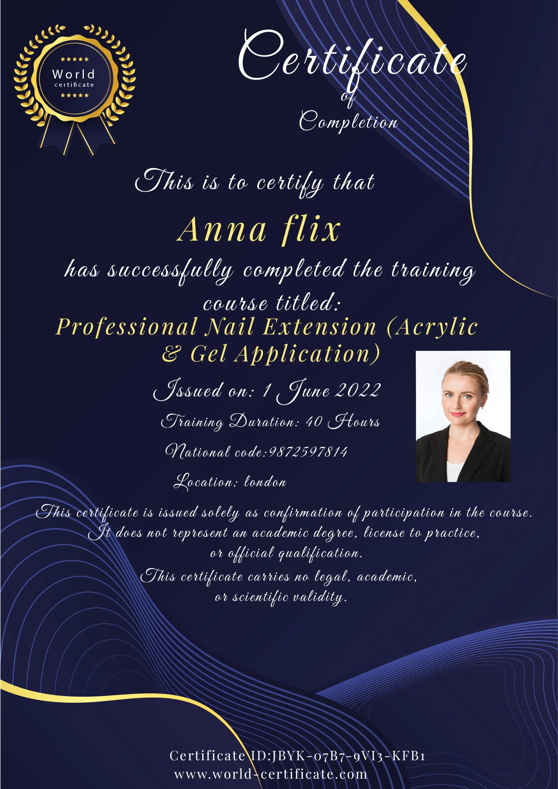 Symbolic Certificate